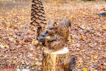 Kunst mit der Kettensäge - Unglaublich, welche schönen Geschöpfe Claudia Grote mit einer Kettensäge erschaffen kann. Hier ein Eichörnchen. • © ummeteck.de - Silke Schön